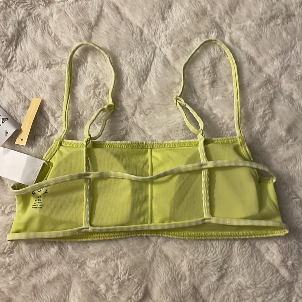 NWT 3 PIECE Roxy Gingham Bikini Set Limeade Green - Picture 11 of 15